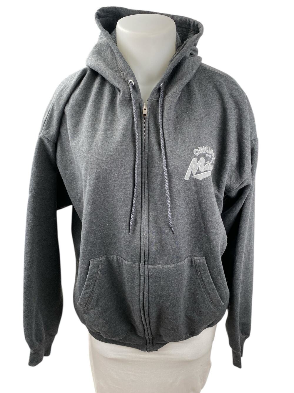 Disney Parks Women's Gray Mickey Mouse 28 Hoodie Hooded Sweatshirt Top Size 2XL